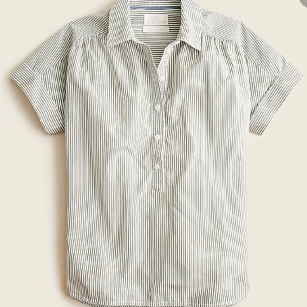 Relaxed fit pinstripe popover